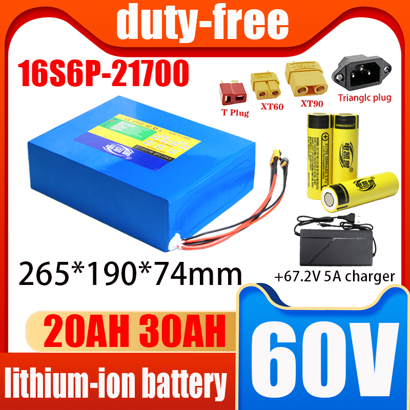 60V 30Ah 21700 Battery Pack - 100% ใหม่ 60V 21700 แบตเตอรี่ลิเธียมไอออน 30Ah